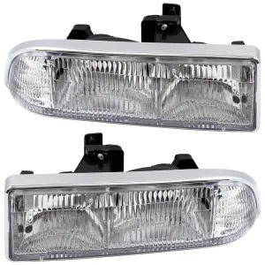 1998-2004 Chevrolet S10 Composite Halogen Combination Headlight Assembly Set LH RH 1998-2005 Chevrolet Blazer