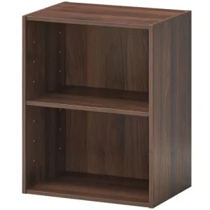 2 Tier Open Night Stand End Table Sofa Side Storage Furniture-Walnut