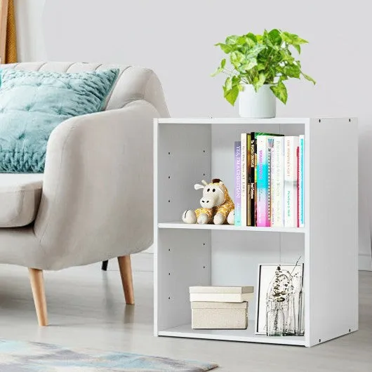 2 Tier Open Night Stand End Table Sofa Side Storage Furniture-White