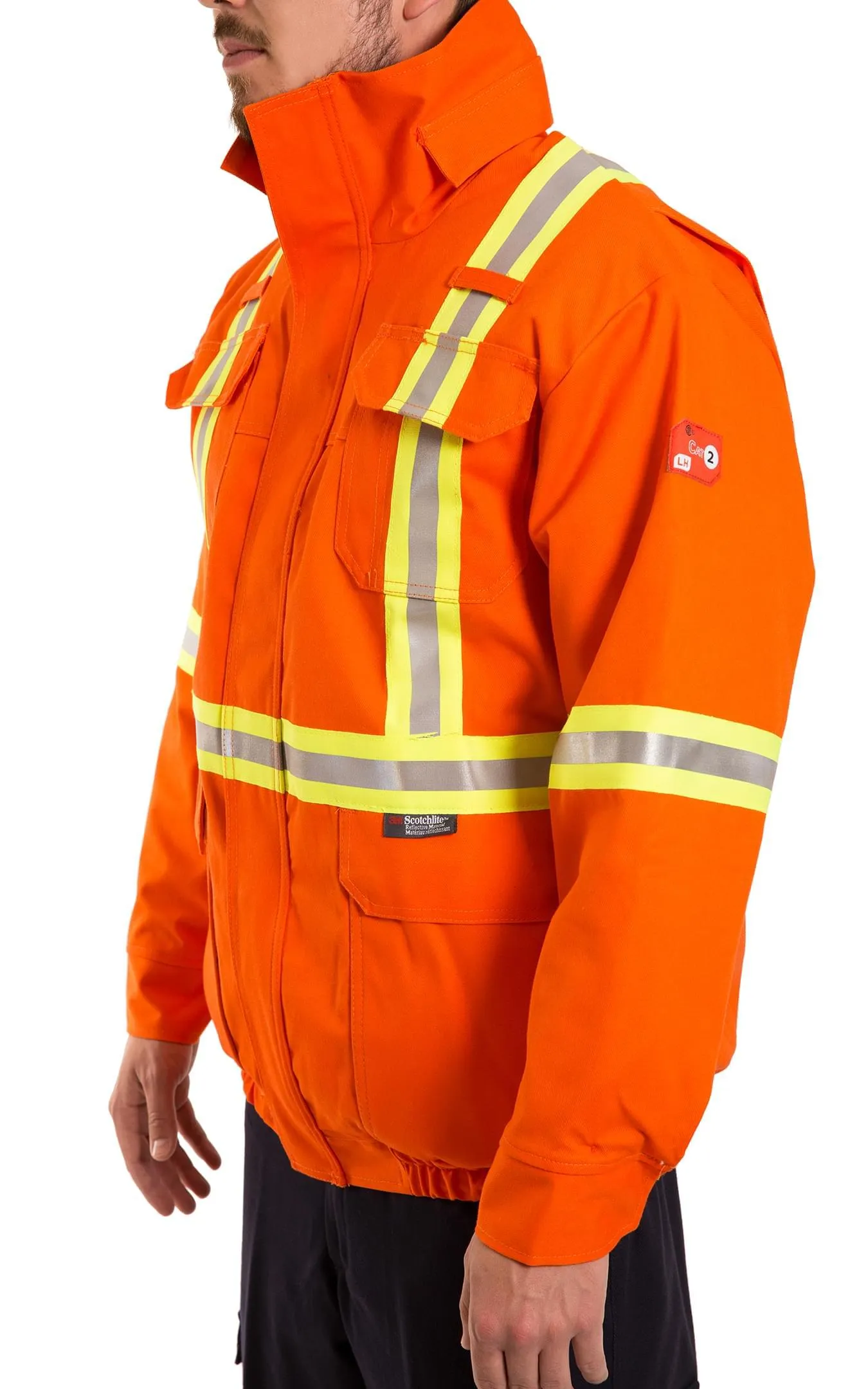 3 in 1 Premium Orange AR/FR Insulated Bomber Jacket w/CSA Striping