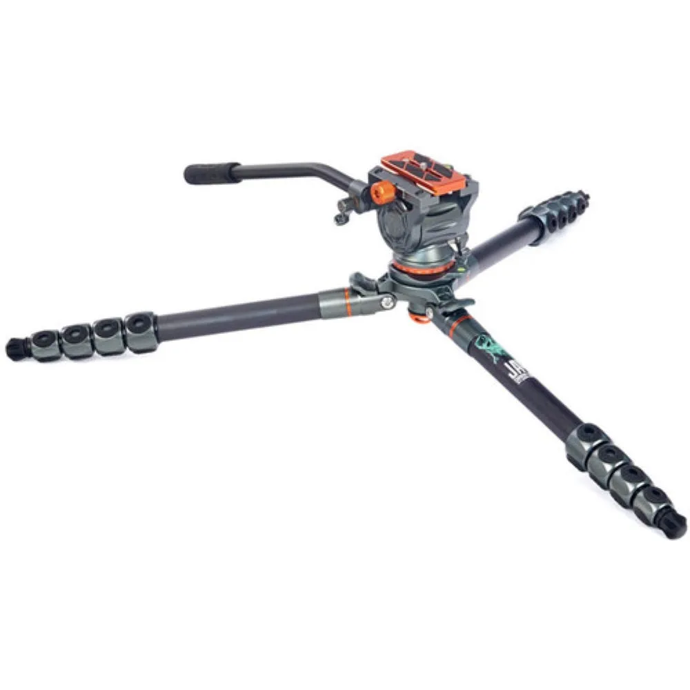 3 Legged Thing Jay Carbon Fiber Tripod with Quick Leveling Base and AirHed Cine-A Fluid Head System