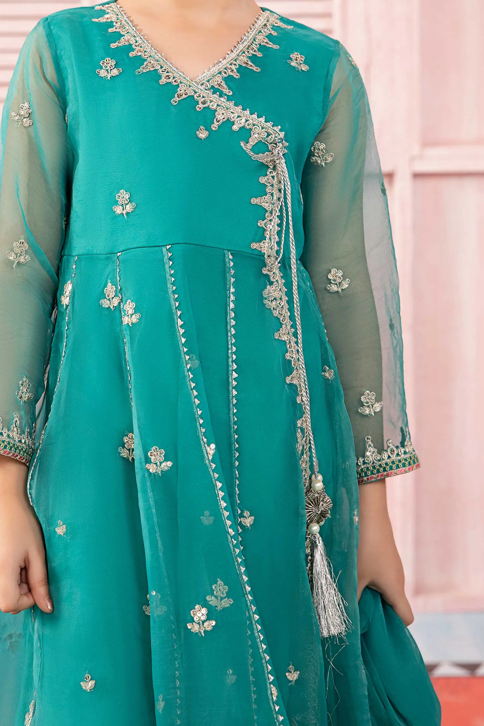 3 Piece Embroidered Organza Suit | MKS-PF24-01