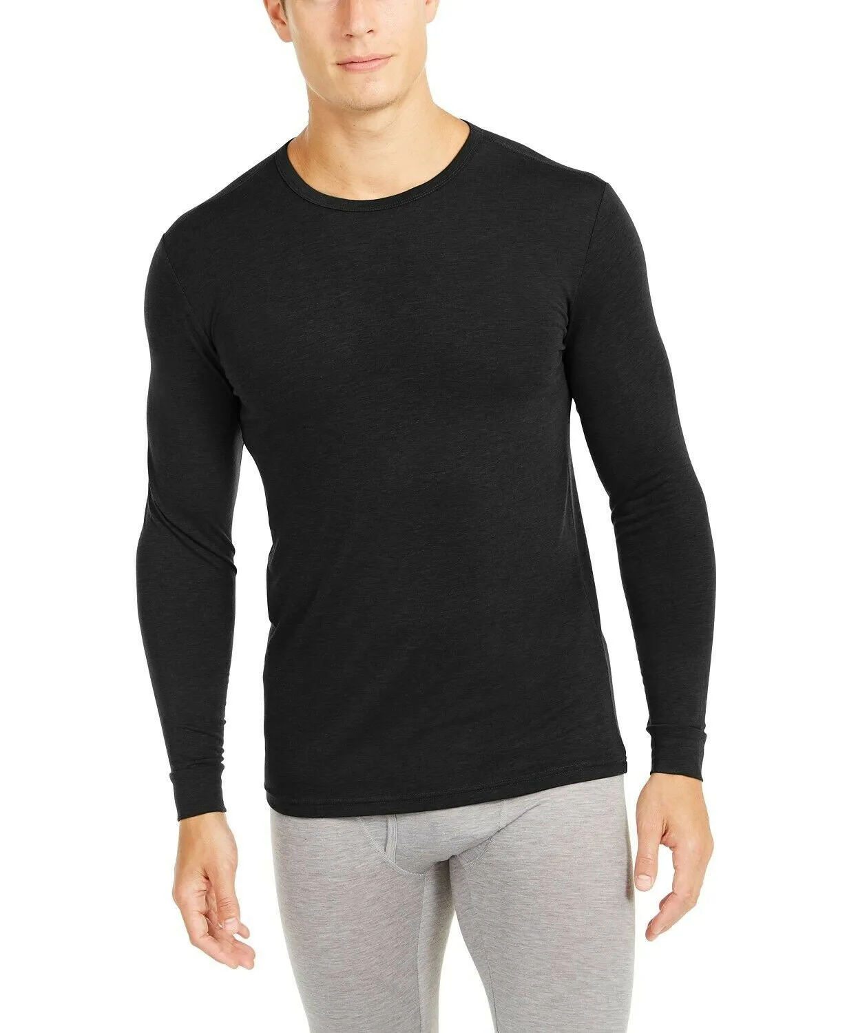 32 Degrees Men's Base Layer Crew Neck Shirt Black