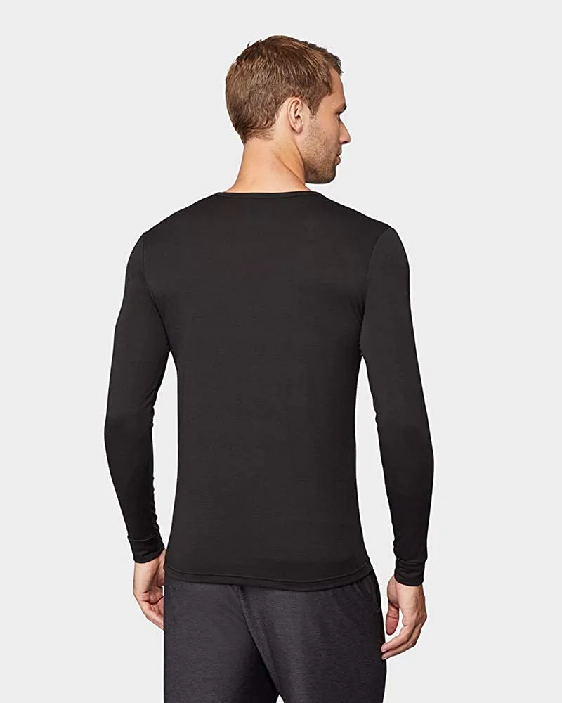 32 Degrees Men's Base Layer Crew Neck Shirt Black