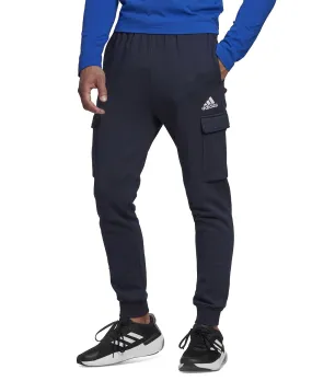 Adidas Essentials Men's Regular Tapered Fit Fleece Cargo Joggers, Navy