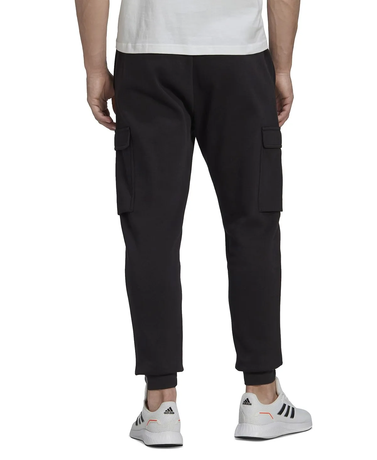 adidas Men's Classic Slim Fit Fleece Cargo Joggers Black