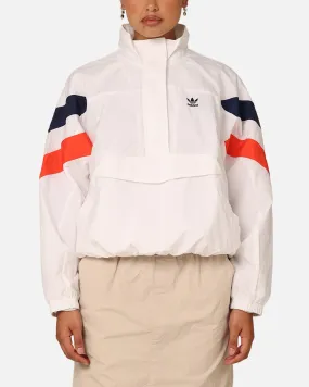 Adidas Women's Half-Zip Windbreaker Jacket Cloud White