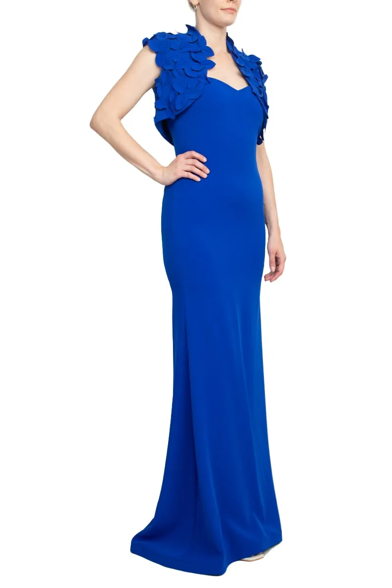 Alberto Makali Strapless Sweetheart Neck Bodycon Scuba Gown with Matching Bolero