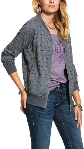 Ariat Women's Revival Bomber Jacket, Carbon Zero