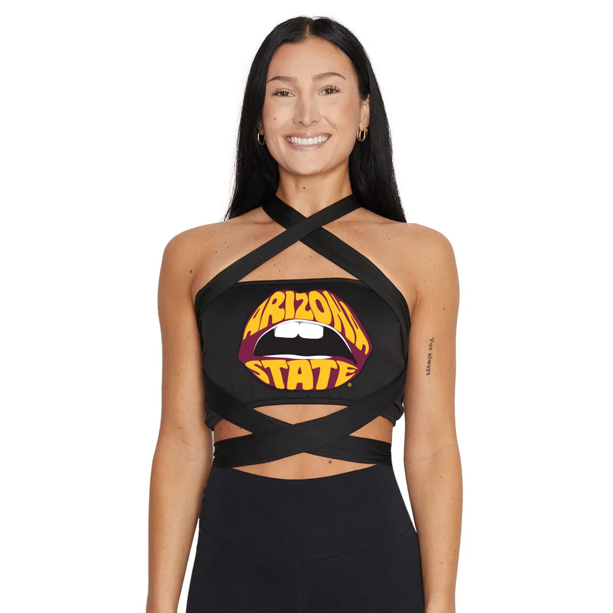 Arizona State ASU Black Multi Way Bandeau Top