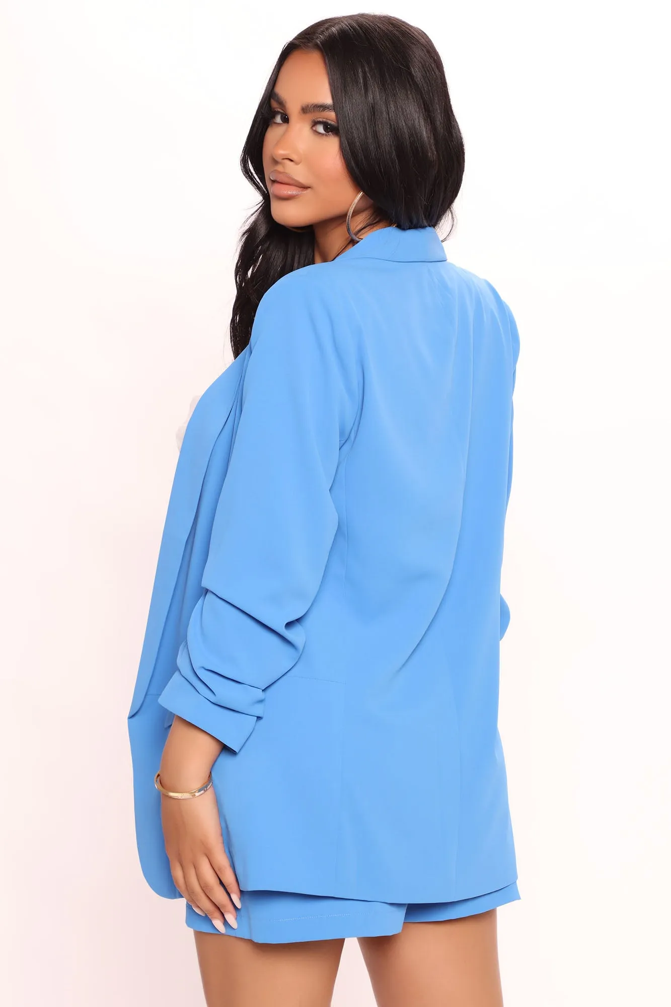 Ashleigh Blazer Short Set - Blue