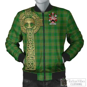 Athy Irish Clan Tartan Bomber Jacket with Coat of Arms Celtic Tree of Life Style