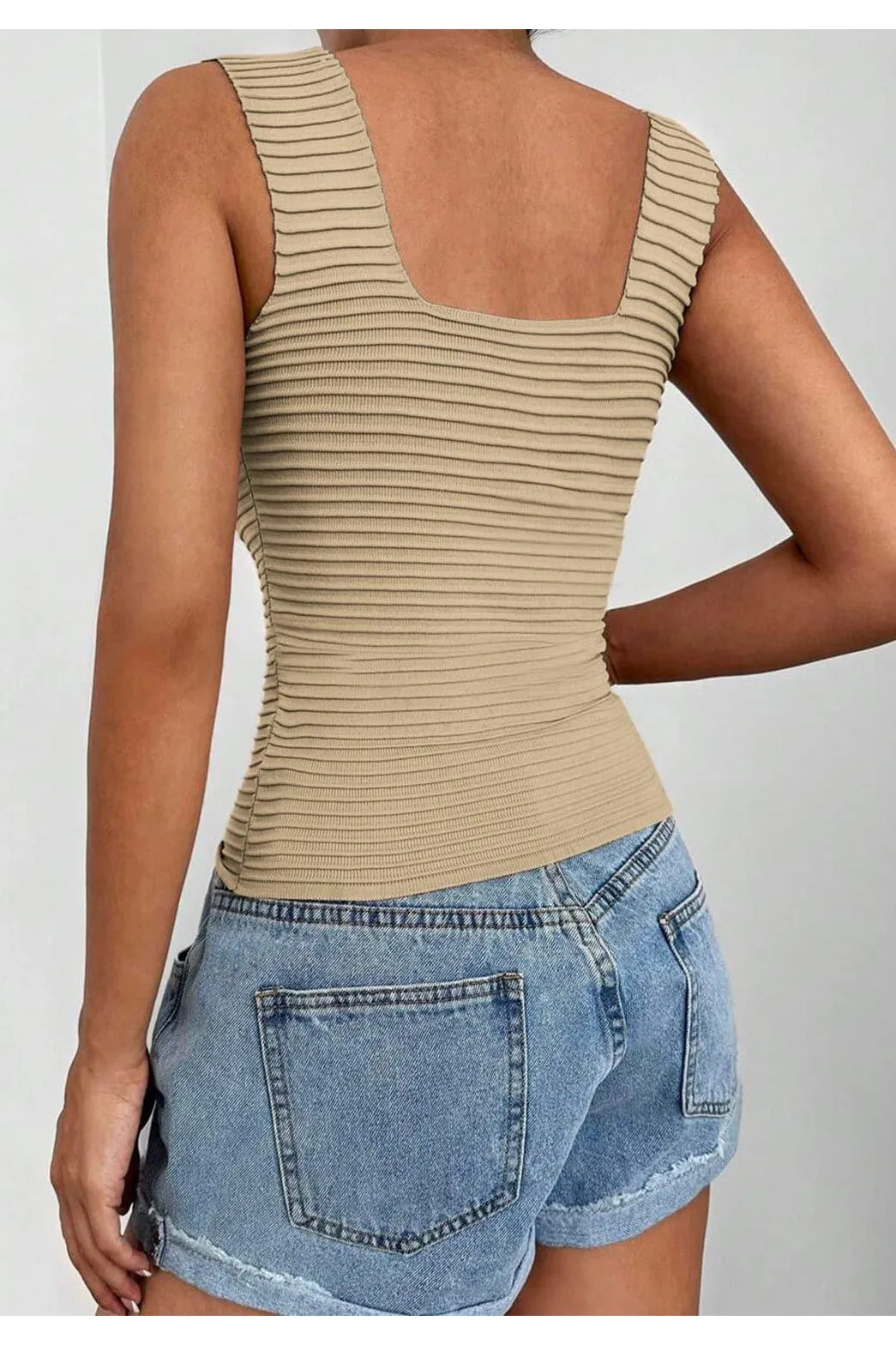 Audrey Square Neck Wide Strap Tank