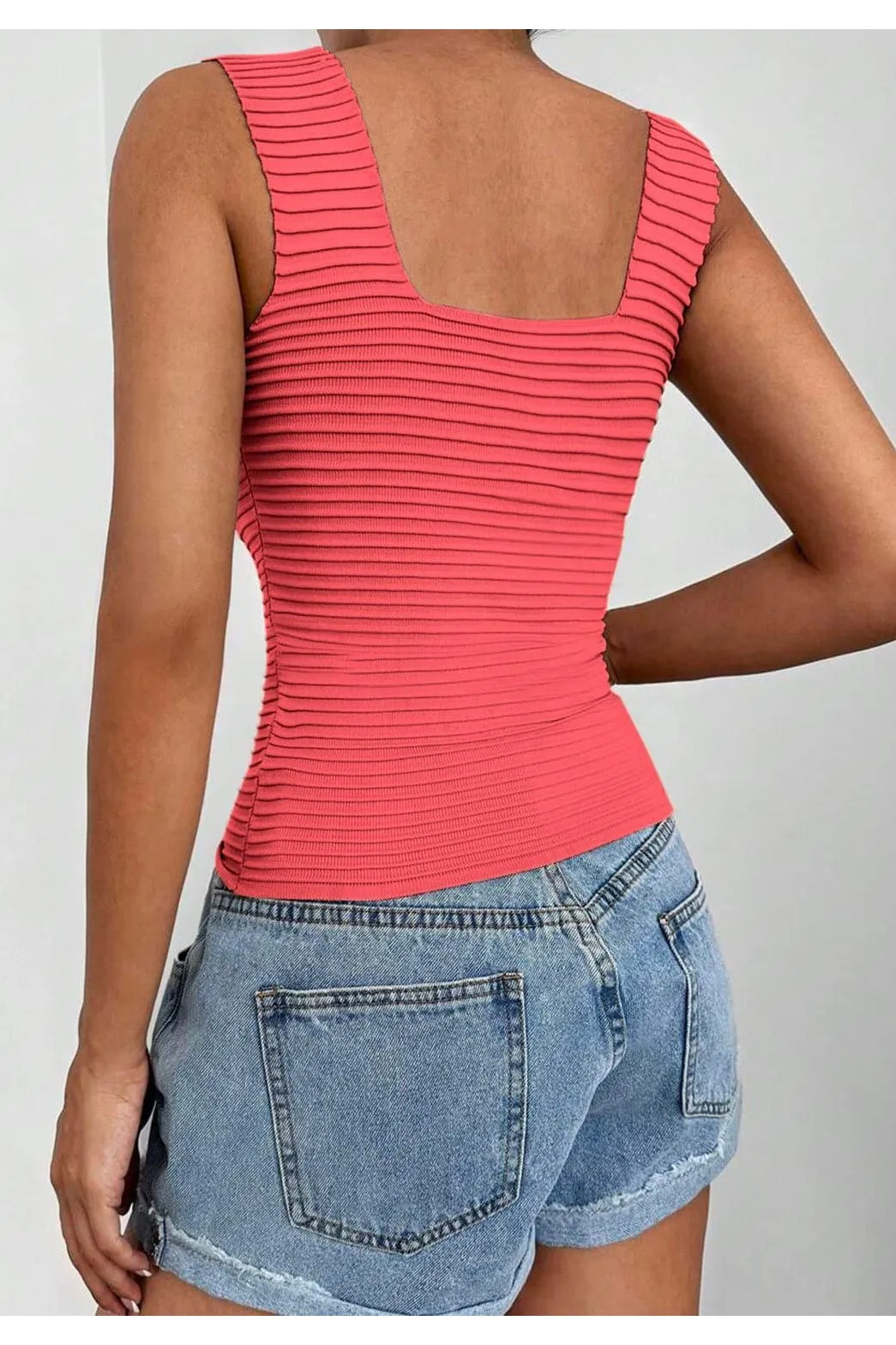 Audrey Square Neck Wide Strap Tank