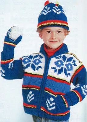 Aztec Jacket With Hat And Mitts Pattern