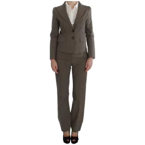 BENCIVENGA Beige Wool-Cotton Suit Set Chic Elegance