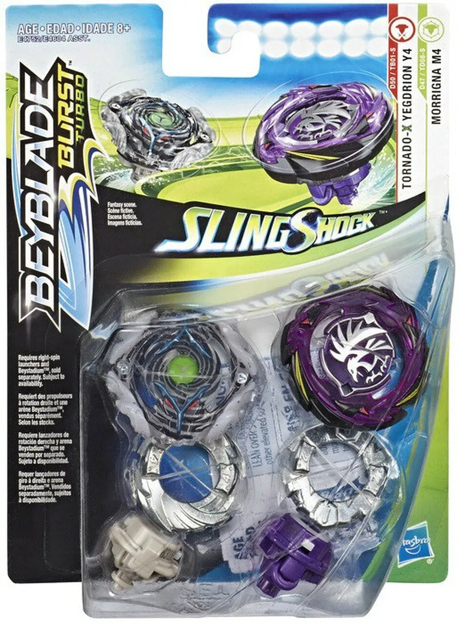 Beyblade Burst Turbo Slingshock Morrigna M4 & Tornado-X Yegdrion Y4 Dual Pack