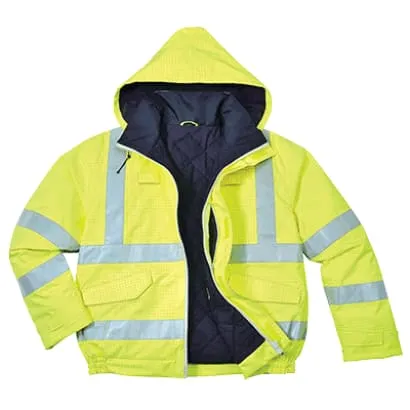 Bizflame FRAS Hi Vis Flame Retardant Anti Static Waterproof Bomber Jacket - S773