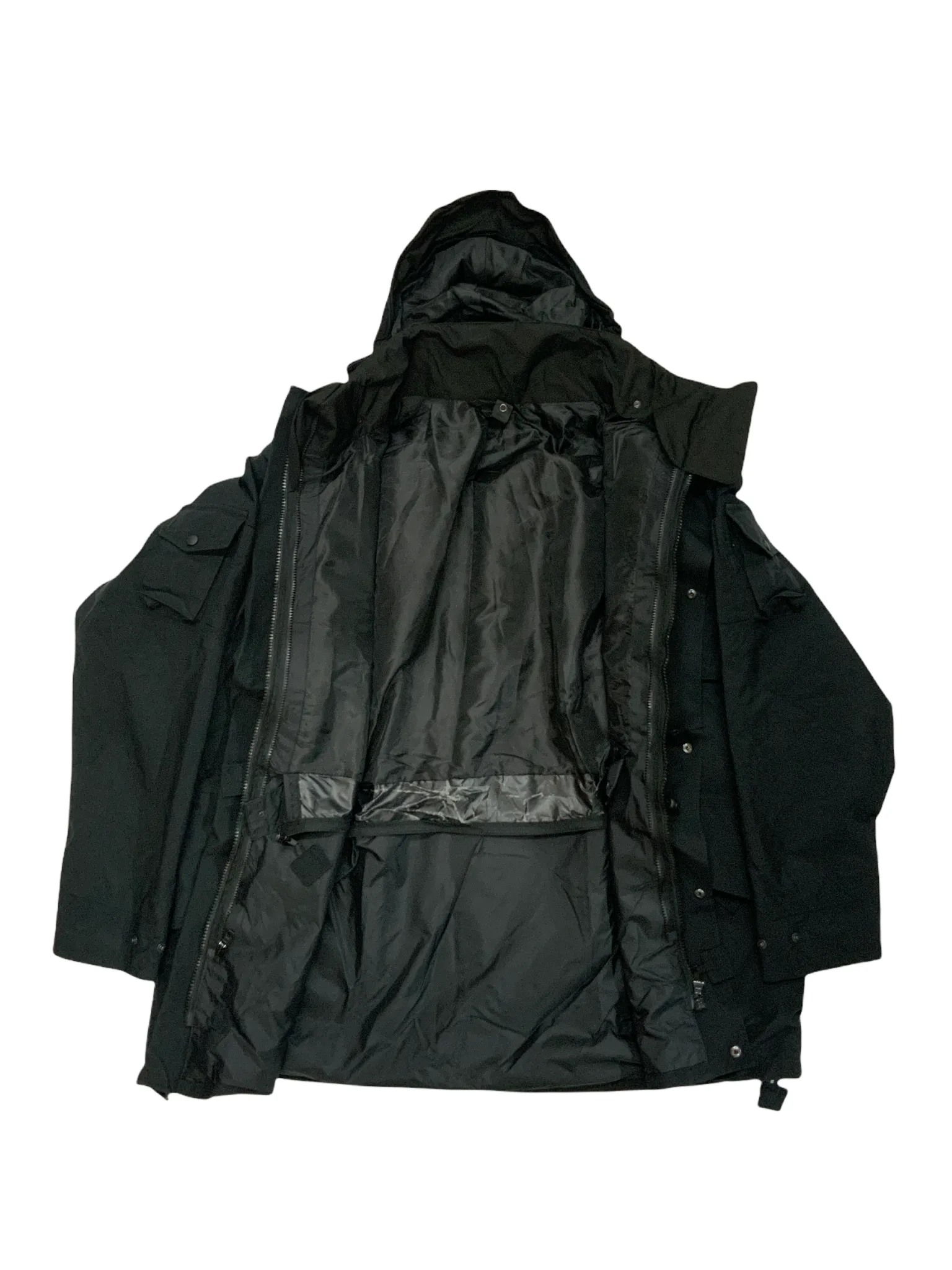 Black Waterproof 3/4 Length Tactical Rain Coat Yaffy Atlanta BAC01A