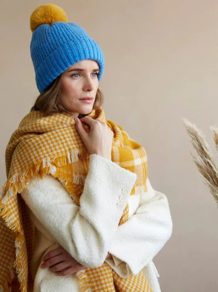 Blue Pick-A-Pom Knit Hat