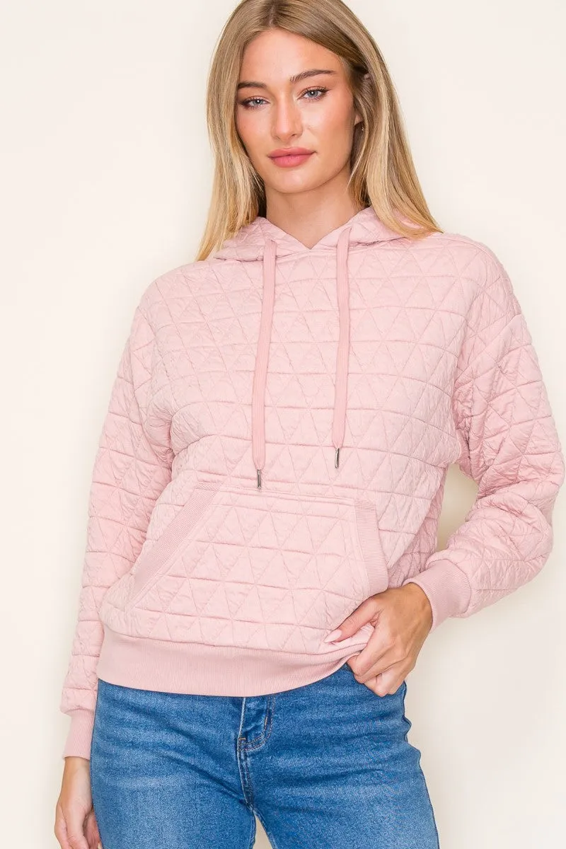 Blush Quilted Hoodie