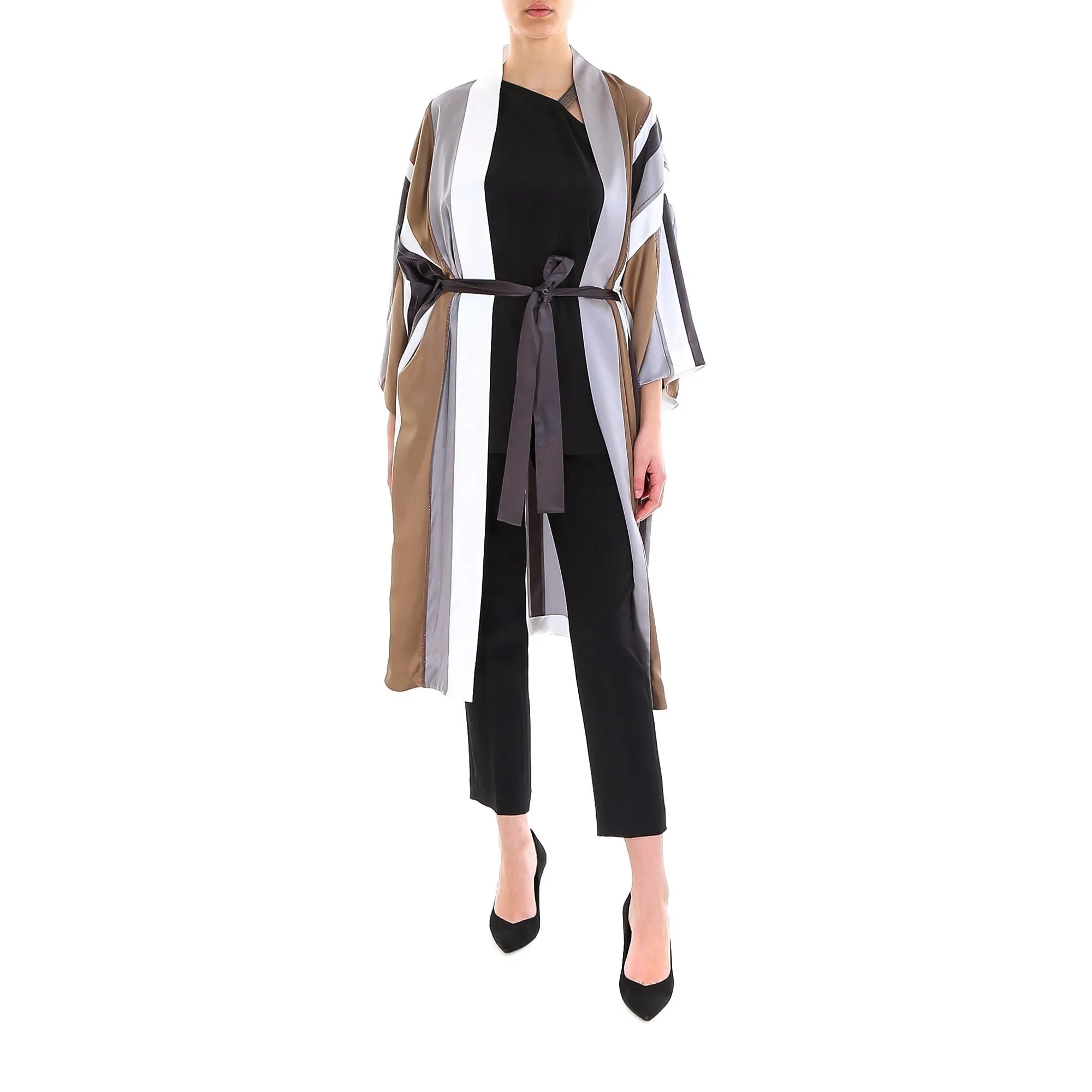 Brunello Cucinelli Tie-Front Kimono Jacket