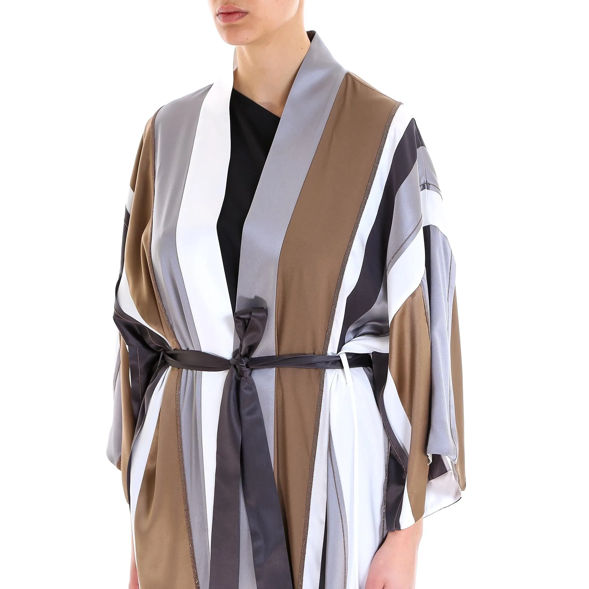 Brunello Cucinelli Tie-Front Kimono Jacket