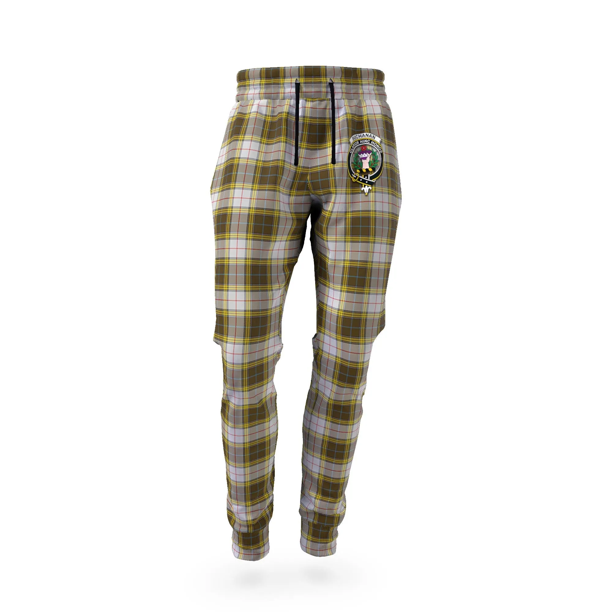 Buchanan Dress Tartan Joggers Pants with Family Crest