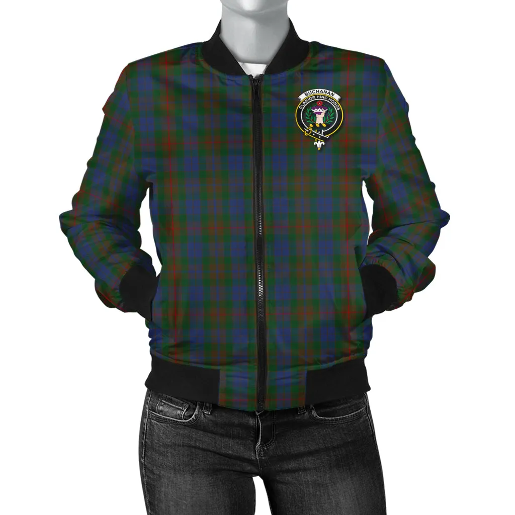 Buchanan Hunting Tartan Bomber Jacket with Family Crest