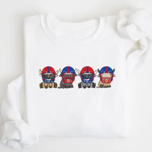 Buffalo Bills Highland Cow Football Team Football Lovers Gift Unisex Crewneck Hoodie Sweatshirt