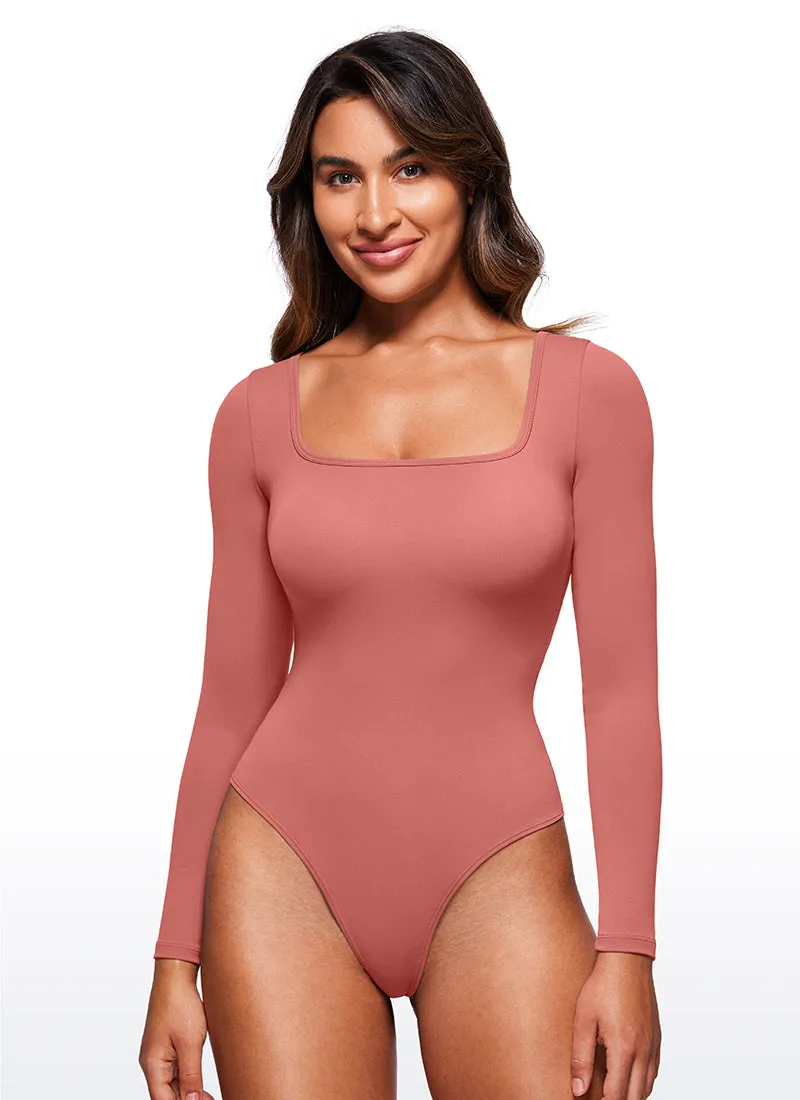 Butterluxe Square Neck Long Sleeve Bodysuits