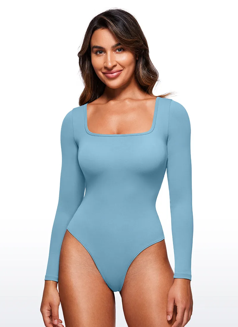 Butterluxe Square Neck Long Sleeve Bodysuits