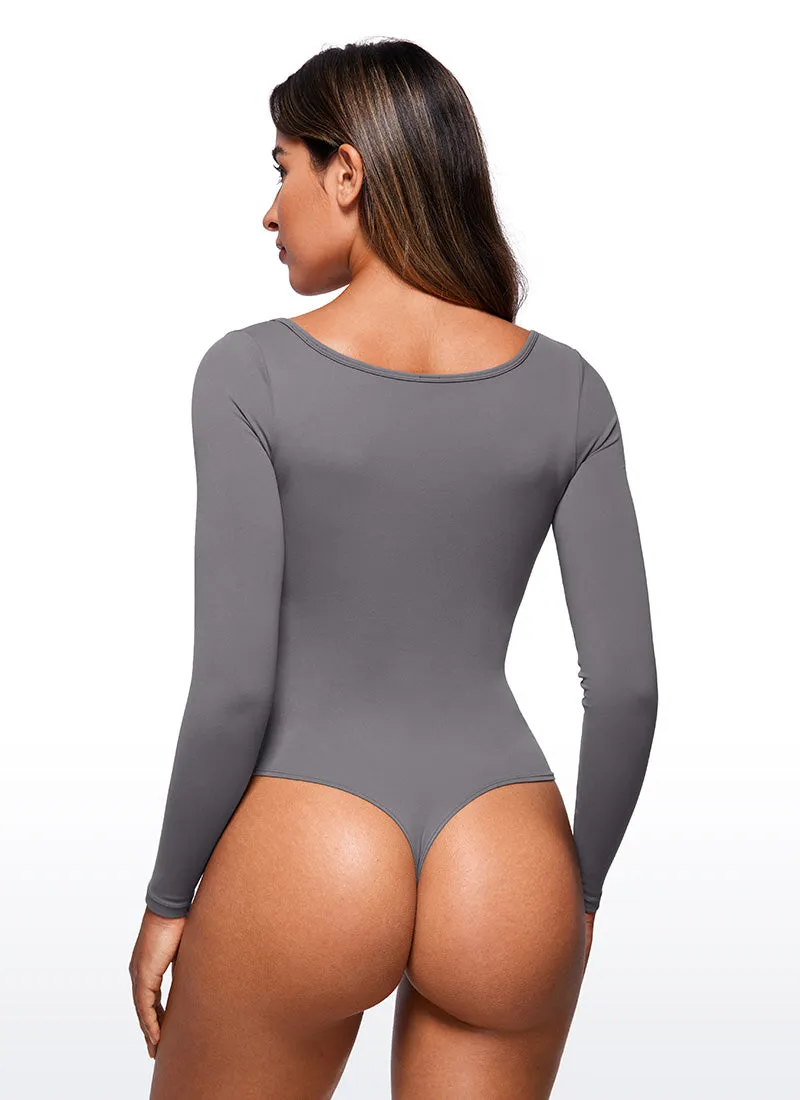 Butterluxe Square Neck Long Sleeve Bodysuits