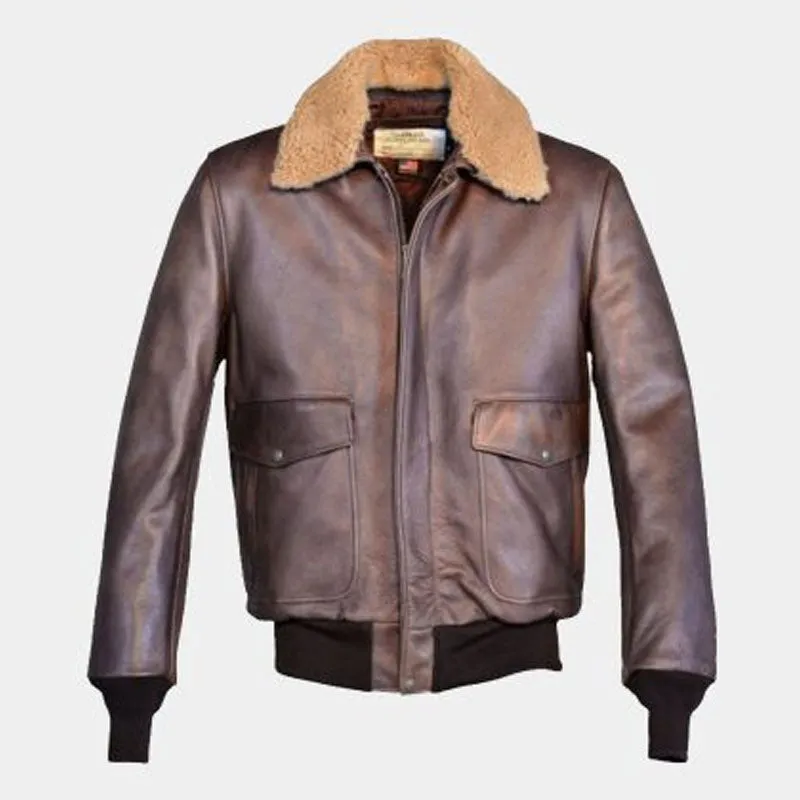 Buy Best Style Shop Genuine Schott Nyc Leather Bomber Jacket