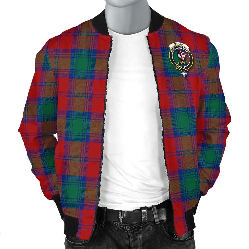 Byres (Byses) Tartan Bomber Jacket with Family Crest