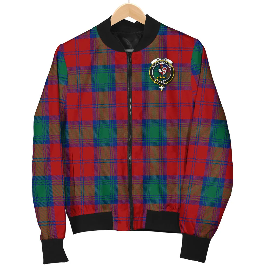 Byres (Byses) Tartan Bomber Jacket with Family Crest