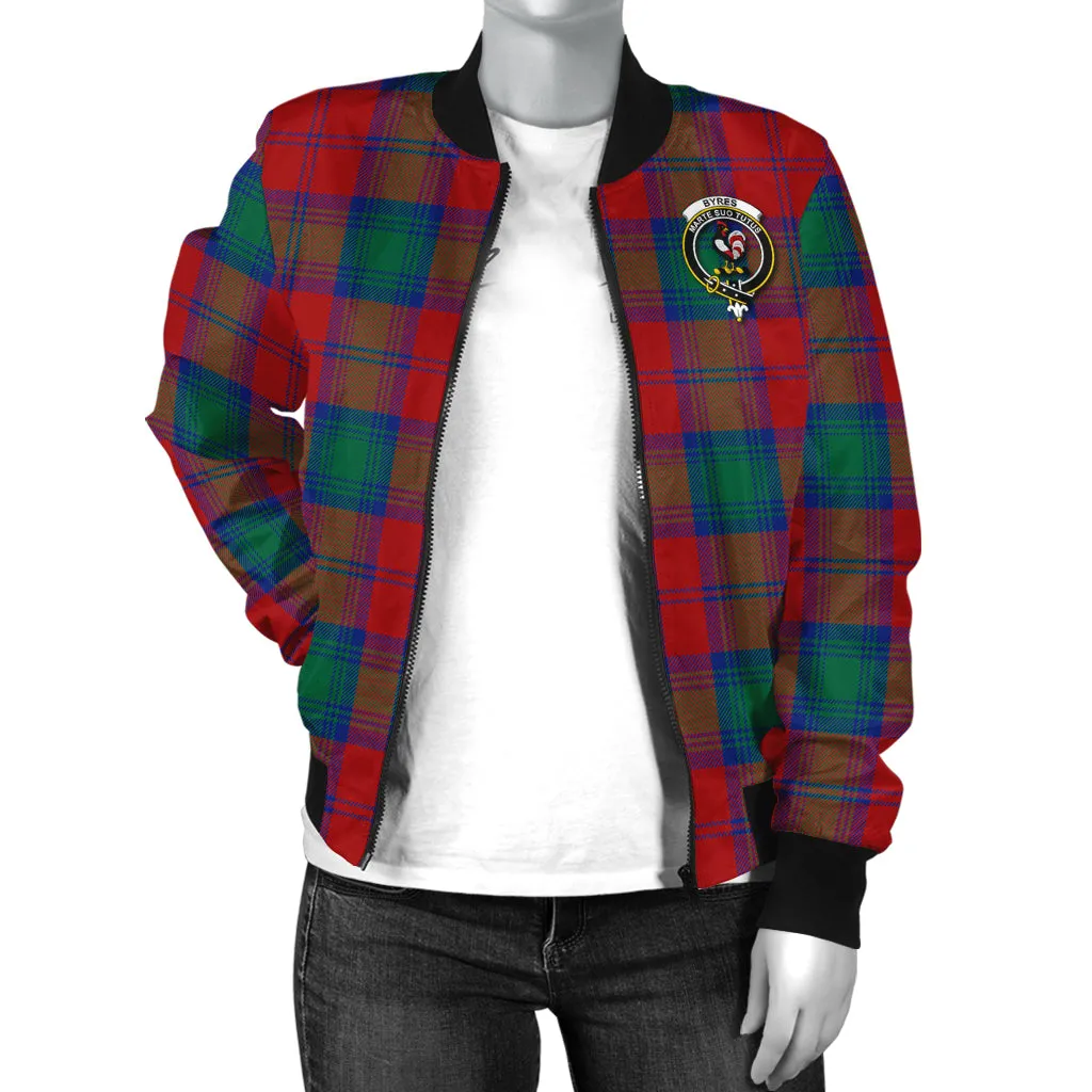 Byres (Byses) Tartan Bomber Jacket with Family Crest