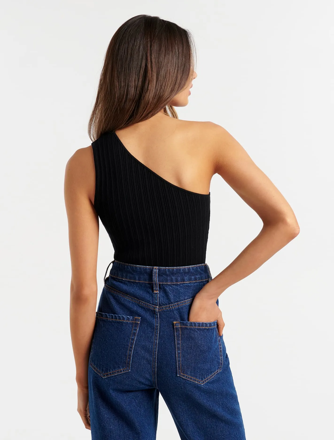 Carissa One Shoulder Knit Tank