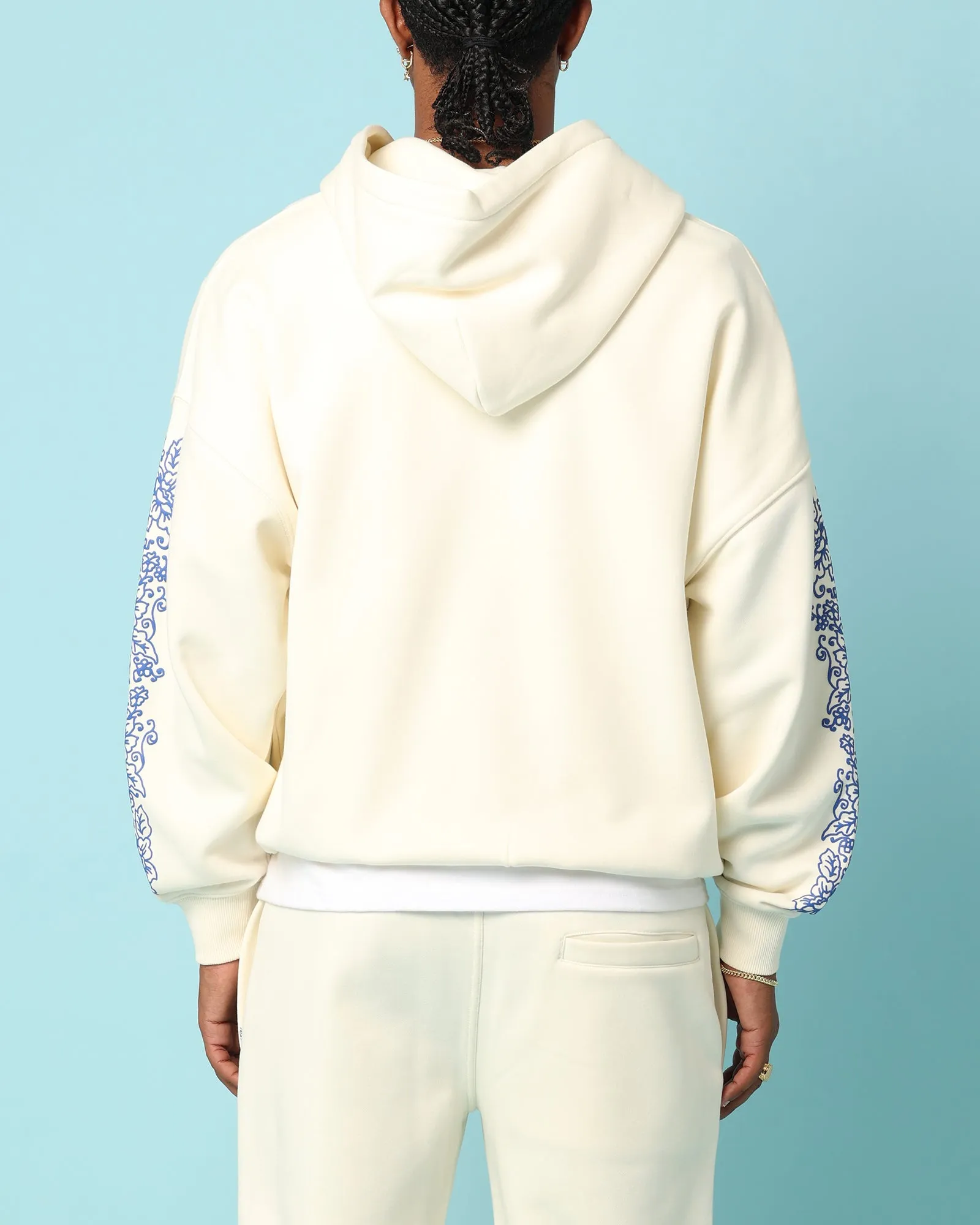 Carré Botanical Zip Up Hoodie Off White