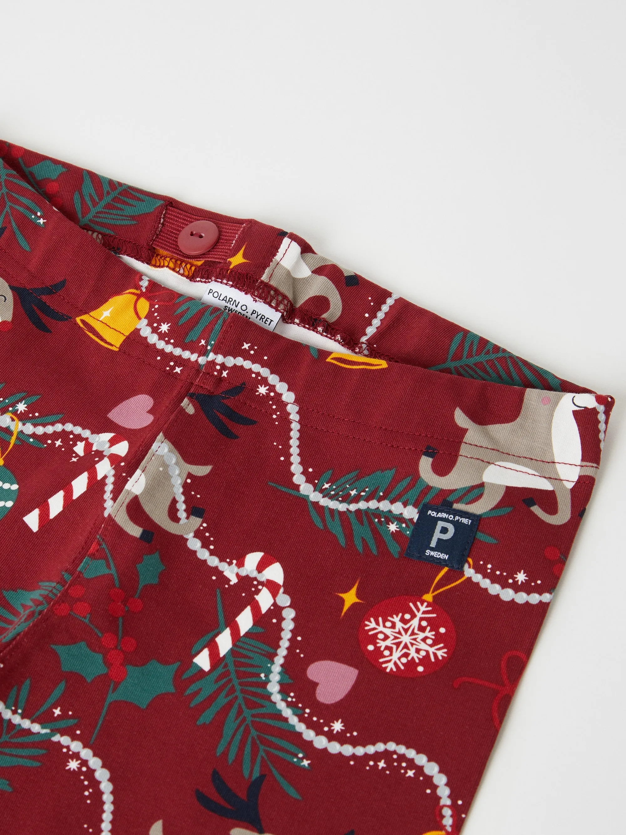 Christmas Floral Girls Leggings