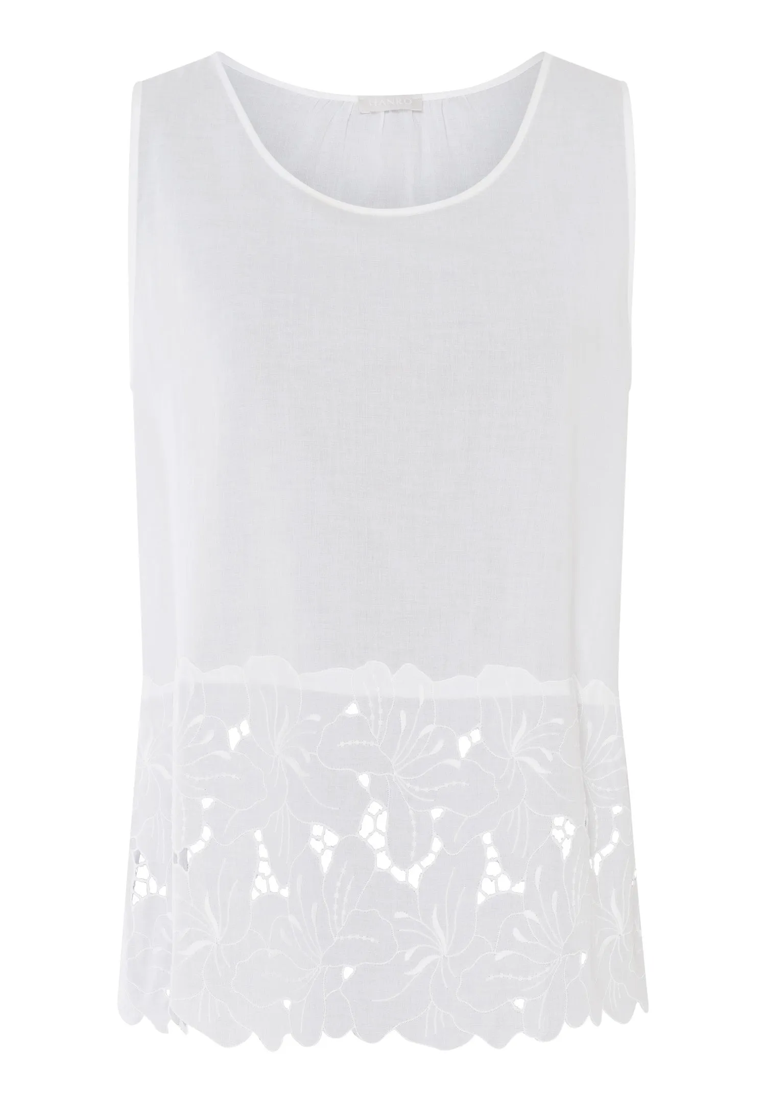 Clara Round Neck Cotton Tank Top | White 74897-101