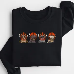 Cleveland Browns Highland Cow Football Team Football Lovers Gift Unisex Crewneck Hoodie Sweatshirt