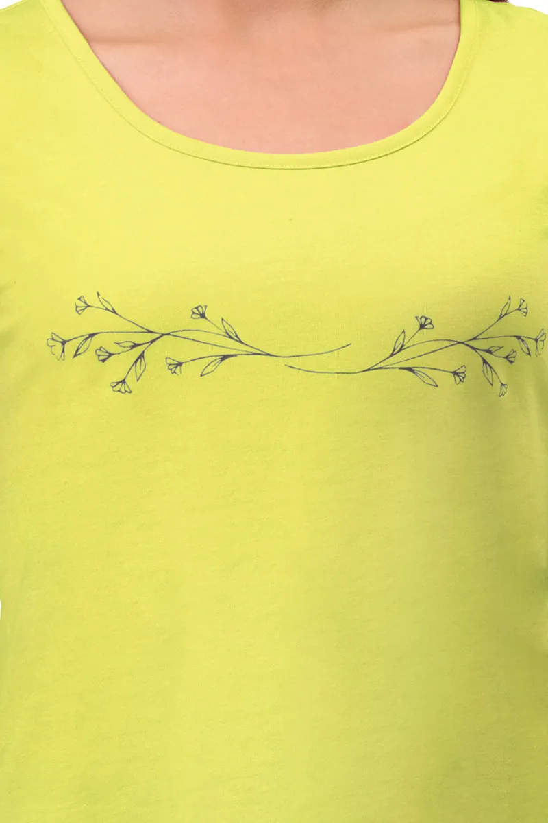 Cotton Blend Sleep Tank - Lime Light