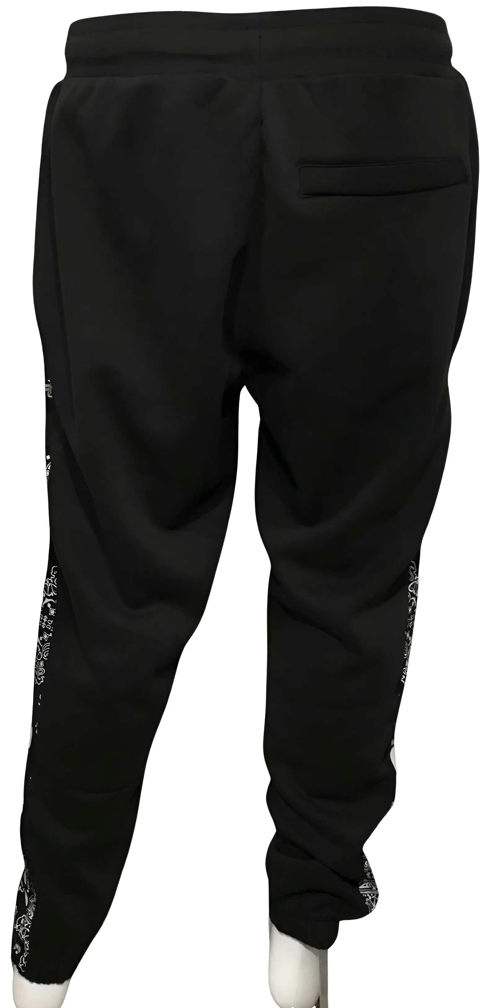 ^CROOKS & CASTLES^ (BLACK) DEATH ROW *BANDANA* JOGGER SWEATPANTS (COLLABS)