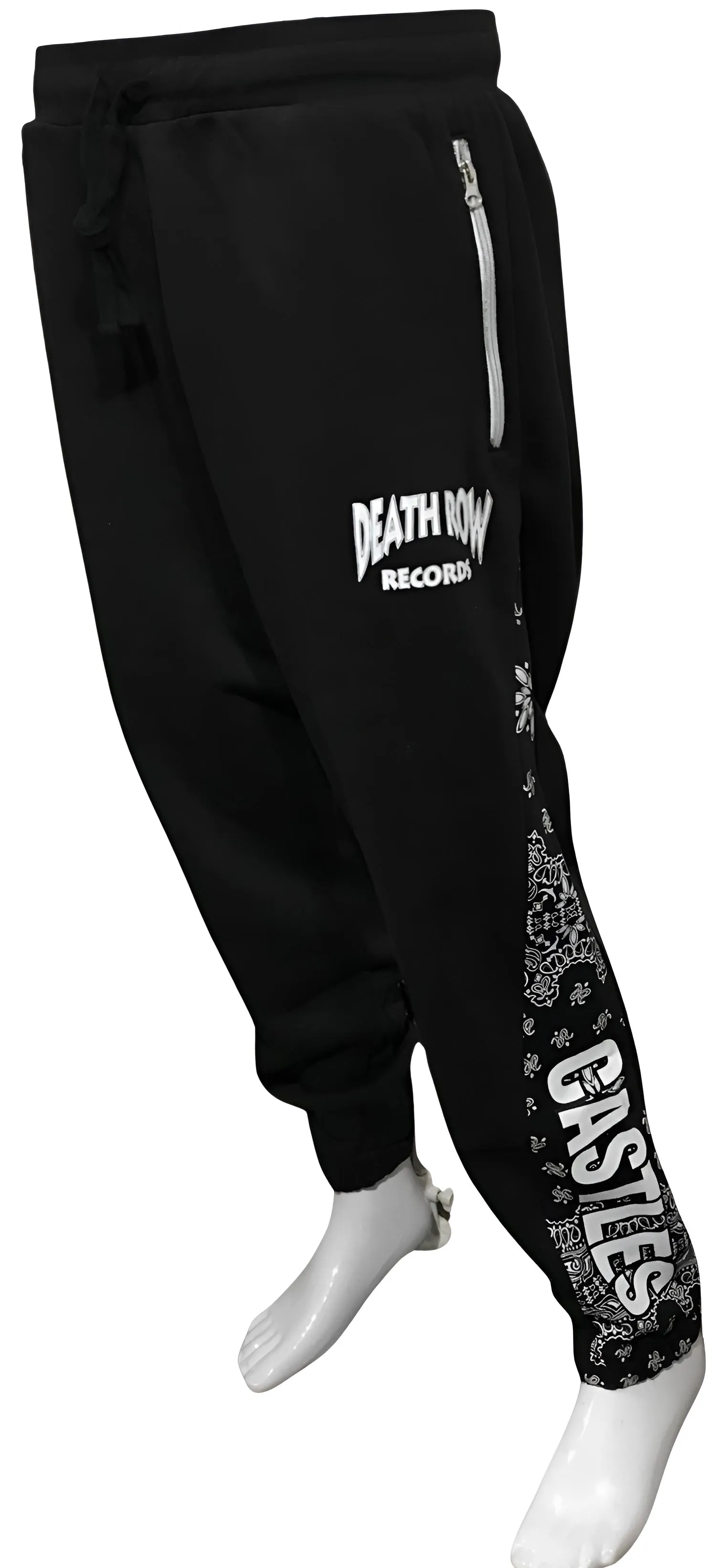 ^CROOKS & CASTLES^ (BLACK) DEATH ROW *BANDANA* JOGGER SWEATPANTS (COLLABS)