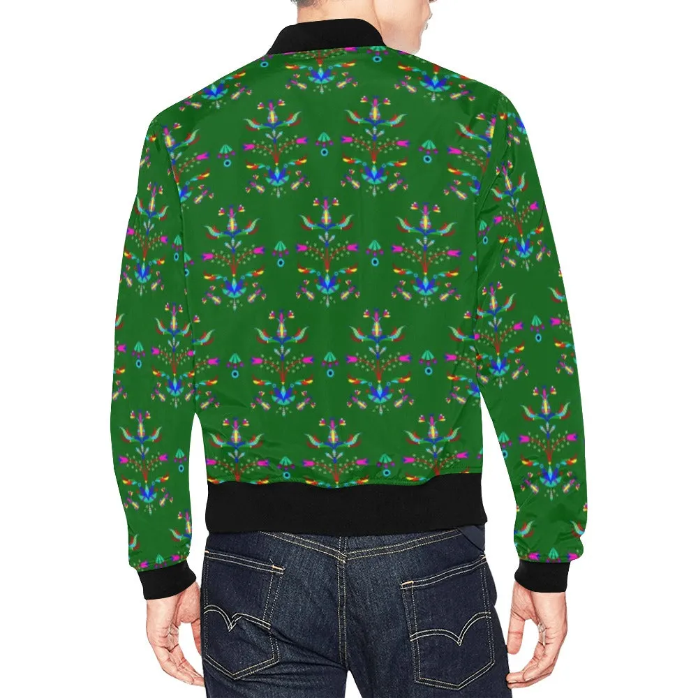 Dakota Damask Green All Over Print Bomber Jacket for Men