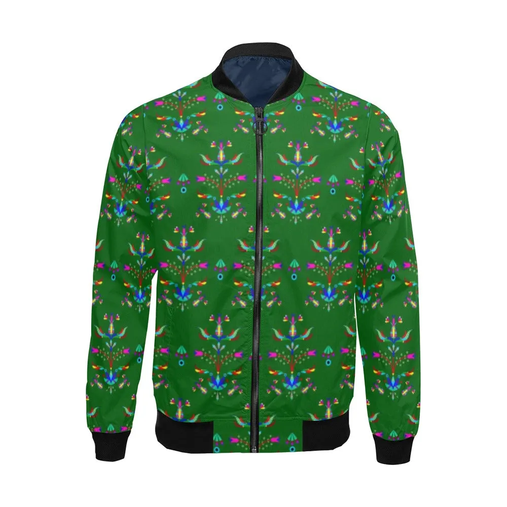 Dakota Damask Green All Over Print Bomber Jacket for Men