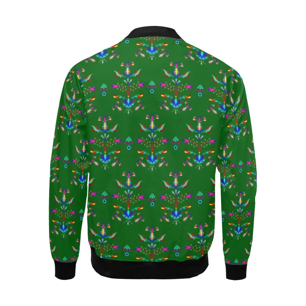 Dakota Damask Green All Over Print Bomber Jacket for Men