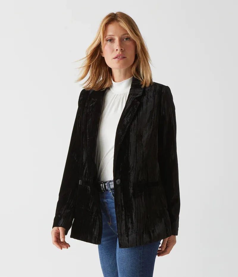 Darby Black Velvet Blazer