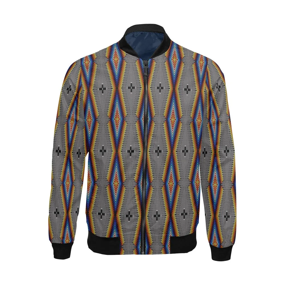 Diamond in the Bluff Grey All Over Print Bomber Jacket for Men